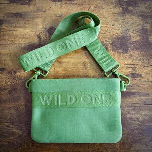 Wild One Recycled Knit Dog Treat Pouch Lime Green Crossbody and Waist Bag